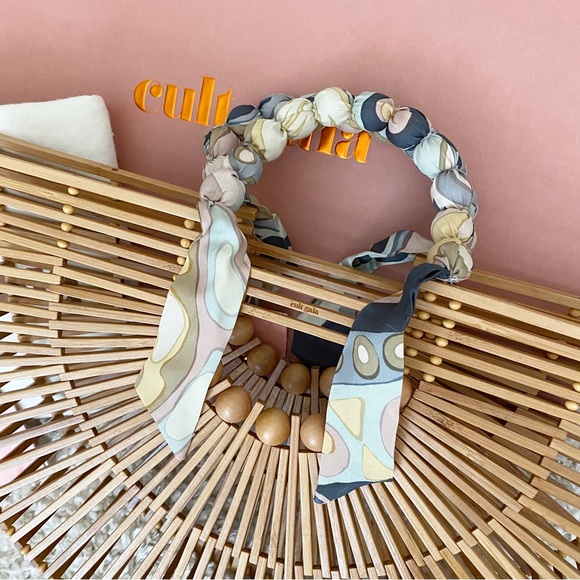 Cult Gaia Bamboo Fan Ark Scarf Half Moon Top Handle Tote Bag NWT - Picture 8 of 8